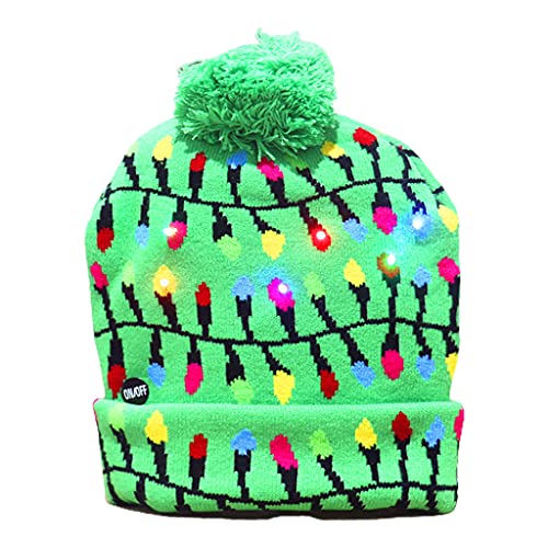 THINCAN LED Weihnachtshut Leuchten Gestrickte Farbenfrohe Leuchten Hässlicher Unisex Winterpullover For Holiday Party THINCAN LED Weihnachtshut Leuchten Gestrickte Farbenfrohe Leuchten Hässlicher Unisex Winterpullover For Holiday Party von THINCAN