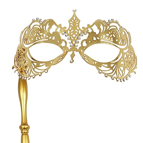 THINCAN Masquerade Maske Für Frauen Halbe Gesichtsmaske Abend Prom Maske Halloween Partymaske Mit Abnehmbarem Haltestock von THINCAN