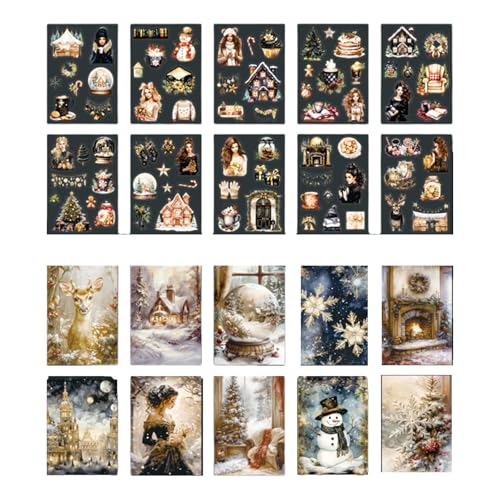 THINCAN Mehrzweck Weihnachtsfeier Sticker Pack 20 Stück Accessoire Zum Verbesserung Von Zeitschriftenplanern Und Alben von THINCAN