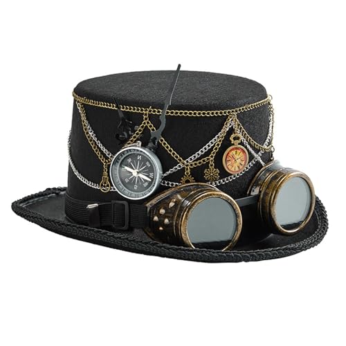 THINCAN Metallkettenkette Des Industriellen Alters Top Mit Schutzbrillen Dunkelkostüm Feier Accessoire Mechanisches Design von THINCAN