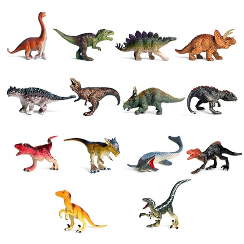 THINCAN Miniatur Dinosaurier Statisches Modell Solid PVC Figur Realistische Mosasaurier/Velociraptor Office Desk Kindersammlung Geschenk von THINCAN