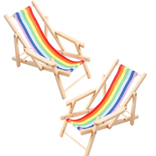 THINCAN Miniaturholz Beach Stuhl Mit Regenbogenfarbe Design Freundlicher Lounge Stuhl Figur Für 1/12 Puppenhausmöbel Holzpuppenhaus Accessoires THINCAN Miniaturholz Beach Stuhl Mit Regenbogenfarbe Design Freundlicher Lounge Stuhl Figur Für 1/12 Puppenhausmöbel Holzpuppenhaus Accessoires von THINCAN