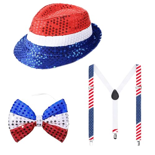 THINCAN Onkel Patriotischer Kostüm Mit Bowtie Men Hosentenders Onkel Patriotisches Kleid Outfit THINCAN Onkel Patriotischer Kostüm Mit Bowtie Men Hosentenders Onkel Patriotisches Kleid Outfit von THINCAN