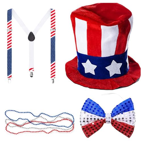 THINCAN Onkel Patriotischer Kostüm Mit Bowtie Men Hosentenders Onkel Patriotisches Kleid Outfit THINCAN Onkel Patriotischer Kostüm Mit Bowtie Men Hosentenders Onkel Patriotisches Kleid Outfit von THINCAN