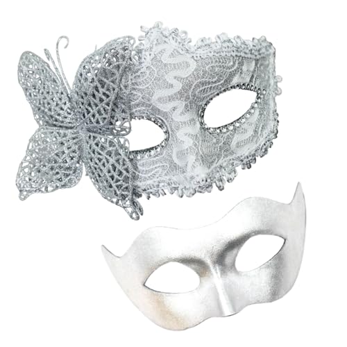 THINCAN Paar Maskerade Augenmaske Halbgesicht Maskerade Maske Masquerade Kostüm Accessoire Für Männer Frauen Halloween Hochzeit Abschlussball THINCAN Paar Maskerade Augenmaske Halbgesicht Maskerade Maske Masquerade Kostüm Accessoire Für Männer Frauen Halloween Hochzeit Abschlussball von THINCAN