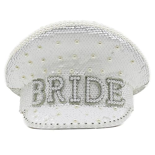 THINCAN Pailletten Bride Militärhut Hochzeit Halloween Party Captain Travel Nehmen Foto Hochzeitshut Offizier von THINCAN