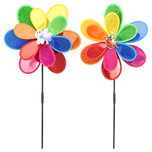 THINCAN Pailletten Insekt Windmühle Whirligig Spinner Home Yard Garten Kinder Spielzeug Spielzeug von THINCAN
