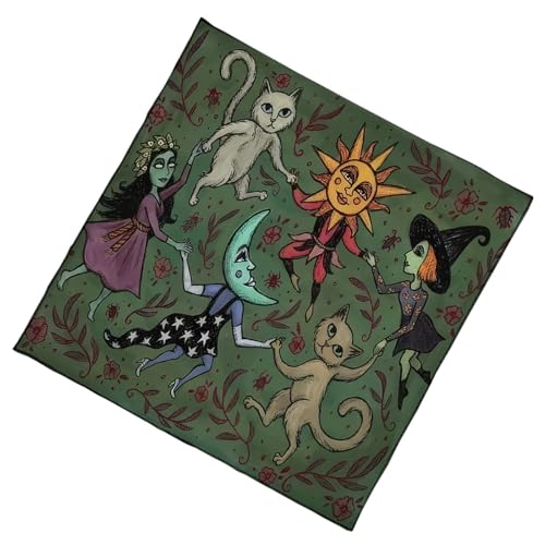 THINCAN Portables Waschbarer Lesestoff Mystische Velvetten Ritual Stoff Haltbarkeitsmatten Für Wahrsagungszeremonien Tarottischabdeckung von THINCAN