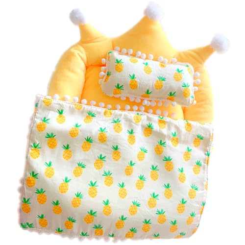 THINCAN Realistische Puppenbettwäsche Set Mit Plüsch Matratzenkissen Und Kissen Für Toy House Zeigt Baumwollpuppenmatratze Und Bettdecke von THINCAN