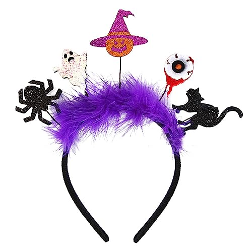 THINCAN Scary Halloween Stirnband Halloween Haarverzierungen Halloween Haarklammern Mit Fledermauskatze Hexen Und Spinnen Designs von THINCAN