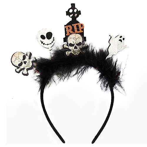 THINCAN Scary Halloween Stirnband Halloween Haarverzierungen Halloween Haarklammern Mit Fledermauskatze Hexen Und Spinnen Designs von THINCAN
