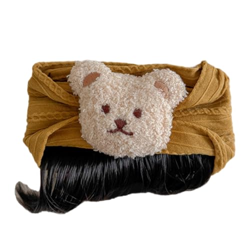 THINCAN Schöne Cartoonbären Haarstück Stirnband Mit Ponys Baby Cosplay Toupe Hairband Für Neugeborene Neujahr Hair Accessoires Neugeborene Haarzubehör von THINCAN