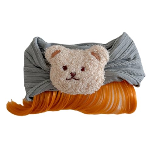 THINCAN Schöne Cartoonbären Haarstück Stirnband Mit Ponys Baby Cosplay Toupe Hairband Für Neugeborene Neujahr Hair Accessoires Neugeborene Haarzubehör von THINCAN