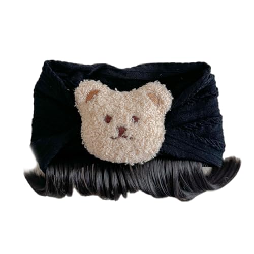 THINCAN Schöne Cartoonbären Haarstück Stirnband Mit Ponys Baby Cosplay Toupe Hairband Für Neugeborene Neujahr Hair Accessoires Neugeborene Haarzubehör von THINCAN