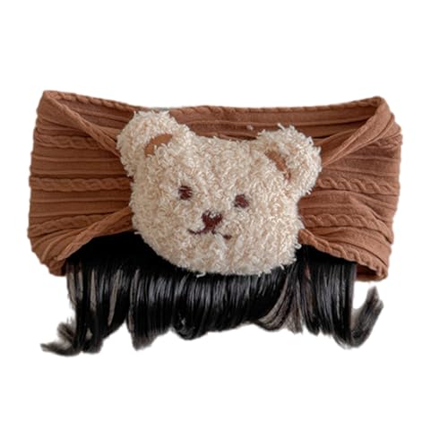 THINCAN Schöne Cartoonbären Haarstück Stirnband Mit Ponys Baby Cosplay Toupe Hairband Für Neugeborene Neujahr Hair Accessoires Neugeborene Haarzubehör von THINCAN