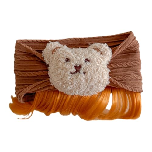 THINCAN Schöne Cartoonbären Haarstück Stirnband Mit Ponys Baby Cosplay Toupe Hairband Für Neugeborene Neujahr Hair Accessoires Neugeborene Haarzubehör von THINCAN