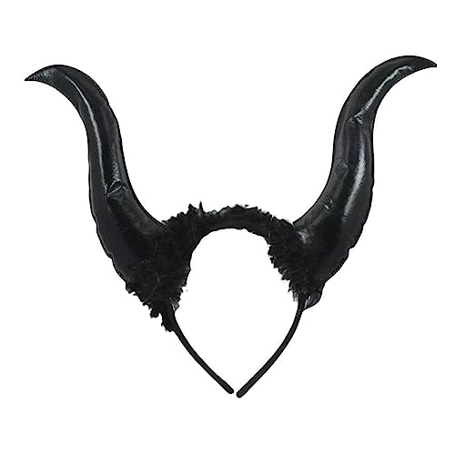 THINCAN Schwarzhorn Stirnband Horn Kühles Horn Cartoon Haarband Für Bühne Kinder Kostüm Haarzubehör von THINCAN