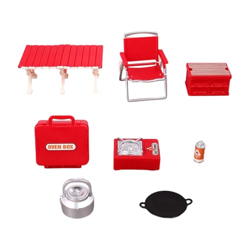 THINCAN Sichere Miniatur Campingausrüstung Möbelstuhl Für Doll House Mit Faltbarem Design Und Realistischen Looking Realistic Doll House Campingzubehör von THINCAN