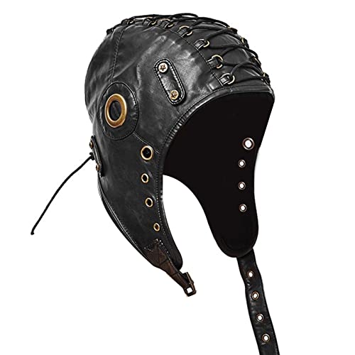 THINCAN Steampunk Trapperhat Steampunk Mit Schutzbrille Halloween Party Steampunk Ohrplosthut Kapuzenhut Punk von THINCAN