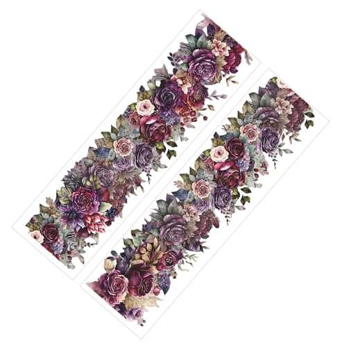 THINCAN Stylish 2 M Robustes Zehnband Mit Eleganten Blumen Designs Hauszubehör Für Pflanzenlandschaftsbauprojekte Büroversorgungen Schlafzimmer Dekoration Aufkleber von THINCAN