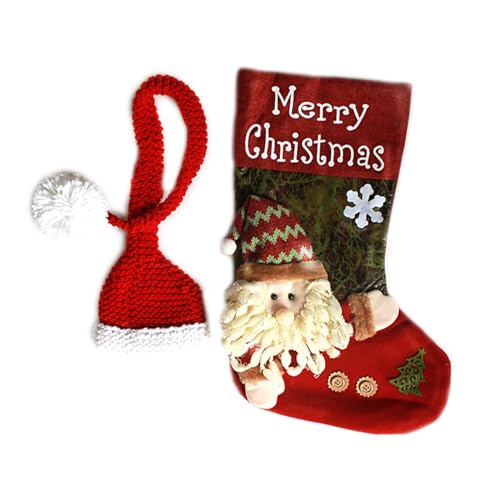 THINCAN Süße Babyfoto Requisiten Weiß Rote Strickhut Weihnachtsstrumpf Schlafende Weihnachts Cosplay Kostüm Für 0-2 Monate Baby Baby von THINCAN