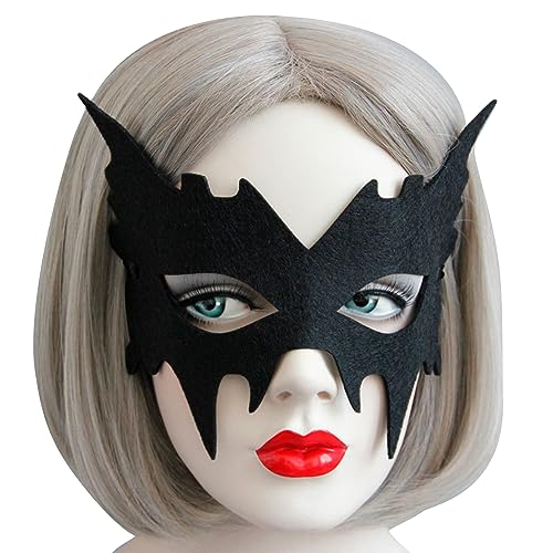 THINCAN Super Filzgefühlte Maskenrolle Spielen Halbmaske Halloween Kostüme Geburtstagsfeier Dress Up Black Masquerade Geschenk von THINCAN