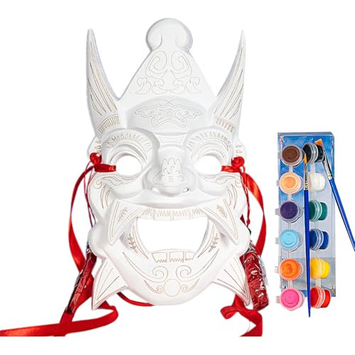 THINCAN Unbemaltte Maske Enthält 12 Farben Acrylfarbe Farbe Und Pinsel THINCAN Unbemaltte Maske Enthält 12 Farben Acrylfarbe Farbe Und Pinsel von THINCAN