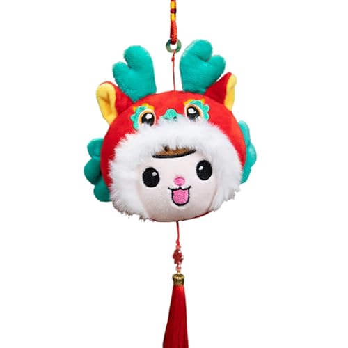 THINCAN Weicher Drachengefüllter Geschenk Anhänger Symbolisches Neujahr Ornament Rote Drachenmaskottchen Für Familie Und Freund von THINCAN