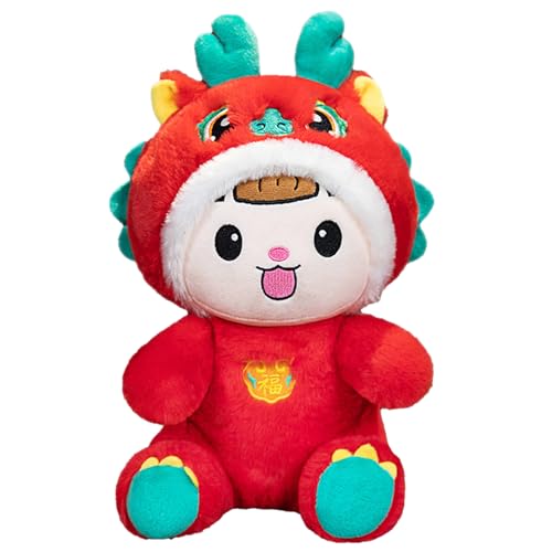 THINCAN Weicher Drachengefüllter Geschenk Anhänger Symbolisches Neujahr Ornament Rote Drachenmaskottchen Für Familie Und Freund von THINCAN