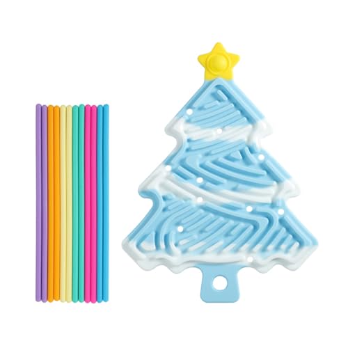 THINCAN Weihnachts Sensorisches Aktivitätsbrett Beruhigungsspielzeug Für Stressabbau Neuheit Silikon Weihnachtsbaumpolsterstäbchen Sticks von THINCAN