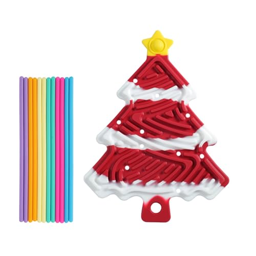 THINCAN Weihnachts Sensorisches Aktivitätsbrett Beruhigungsspielzeug Für Stressabbau Neuheit Silikon Weihnachtsbaumpolsterstäbchen Sticks von THINCAN