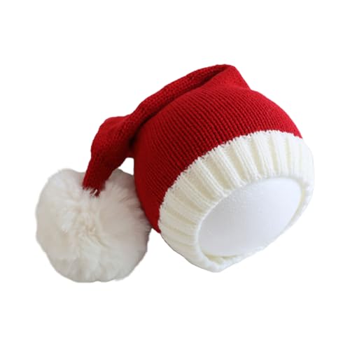 THINCAN Weihnachtsstrickhut Für Kinder Und Erwachsene Festliche Gestreifte Mütze Kappe Feste Farbe Warme Motorhaube Modische Eltern Kind Hüte von THINCAN