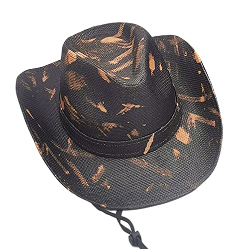 THINCAN Western Styles Cowgirl Für Erwachsene Unisex Cowboyhut Mit Drucklücken Rave Hüte Passt Zu Den Meisten Frauen Für Themenparty Party von THINCAN