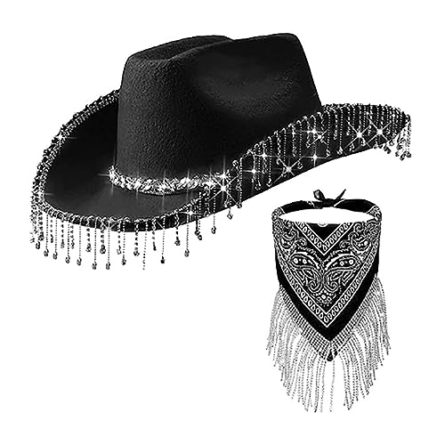 THINCAN Westernstyle Cowboy Für Brautdusche Cowgirl Kopftuch Kostüm Set Female Headwear Night Club Halloween Outfit THINCAN Westernstyle Cowboy Für Brautdusche Cowgirl Kopftuch Kostüm Set Female Headwear Night Club Halloween Outfit von THINCAN