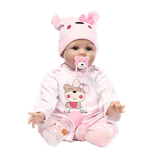 THINCAN Wiedergeborenes Baby Für 55 cm/ 22in Nahrungsmittel Für Puppenrealistische Handgefertigte Weiche Silikonkörper Für W/Open Eyes Kinder ADU THINCAN Wiedergeborenes Baby Für 55 cm/ 22in Nahrungsmittel Für Puppenrealistische Handgefertigte Weiche Silikonkörper Für W/Open Eyes Kinder ADU von THINCAN