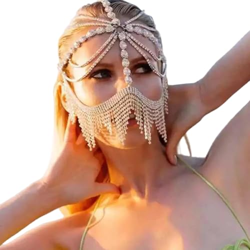 THINCAN Zarte Strasssteine Quasten Schleimmaske Kopfbedeckung Maskerade Party Tanz Kostüm Haarzubehör Für Mode Frauen THINCAN Zarte Strasssteine Quasten Schleimmaske Kopfbedeckung Maskerade Party Tanz Kostüm Haarzubehör Für Mode Frauen von THINCAN