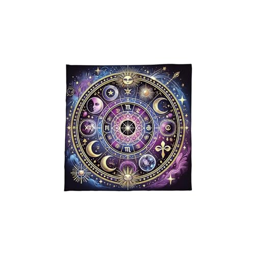 Tarots Tischdecke Altäre Stoff Sonne Mond Astrologie Gotteskarten Karten Wandteppich Wanddekoration Sonnenmond Tarots Karte Spiritueller Decktuch von THINCAN