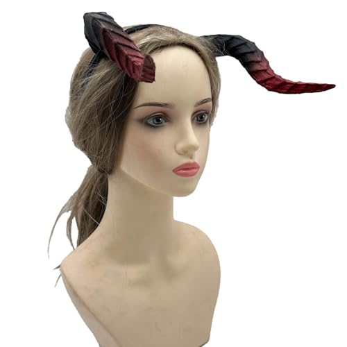 Teufel Kostümzubehör Stirnband Mit Hörnern Für Halloween Weihnachtsfeier Erwachsene Teens Cosplay Devil Ohrs Stirnband von THINCAN