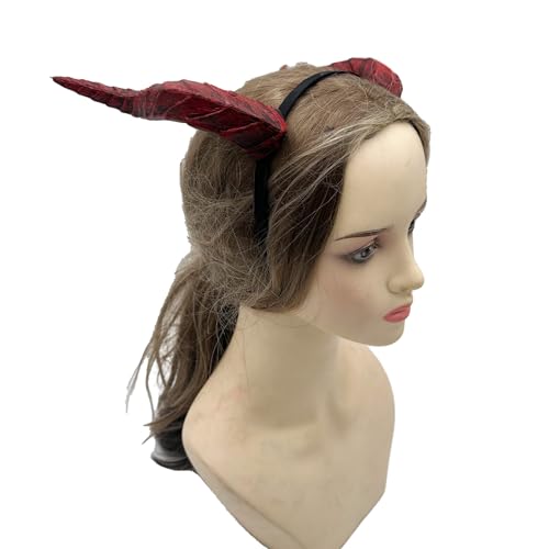 Teufel Kostümzubehör Stirnband Mit Hörnern Für Halloween Weihnachtsfeier Erwachsene Teens Cosplay Devil Ohrs Stirnband von THINCAN
