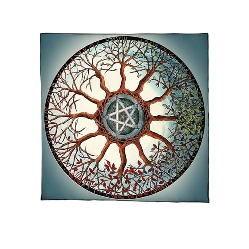 Tree Star Muster Astrologie Tischdecke Tarots Gottes Altäre Stoff Gottesbrettspiel Accessoire Tree Star Tarots Karte Spiritueller Decktuch von THINCAN
