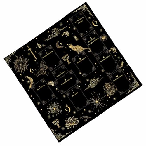 Velvets Wahrsagungsmatte Nacht Theme Tarot Tarots Lesen Stoff Velvets Textur Tabletop Gaming Matten Geeignet Für Tarots Wahrsagerei Tischtuch von THINCAN