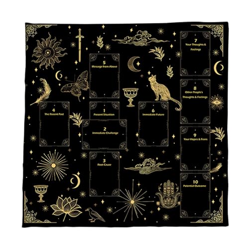 Velvets Wahrsagungsmatte Nacht Theme Tarot Tarots Lesen Stoff Velvets Textur Tabletop Gaming Matten Geeignet Für Tarots Wahrsagerei Tischtuch von THINCAN