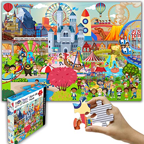 Think2Master Amusement Park Puzzle, 100 Teile, lustiges Lernspielzeug für Kinder, Schule und Familien, tolles Geschenk für Jungen und Mädchen ab 4-8 Jahren zur Förderung des Lernens, Größe: 60 x 41 cm Think2Master Amusement Park Puzzle, 100 Teile, lustiges Lernspielzeug für Kinder, Schule und Familien, tolles Geschenk für Jungen und Mädchen ab 4-8 Jahren zur Förderung des Lernens, Größe: 60 x 41 cm von THINK2MASTER