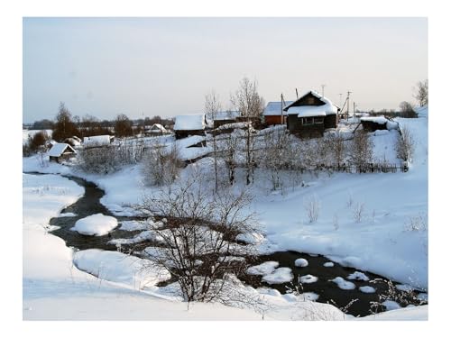 1000 Teile Erwachsenenpuzzle ab 14 Jahren-Schnee,Haus,Kleiner Fluss,Sträucher,Ruhe 70x50cm 1000 Teile Erwachsenenpuzzle ab 14 Jahren-Schnee,Haus,Kleiner Fluss,Sträucher,Ruhe 70x50cm von THISIT
