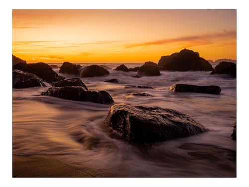 1000 Teile Erwachsenenpuzzle ab 14 Jahren-Steine,Meer,Sonnenuntergang,Küste,Himmel 70x50cm von THISIT