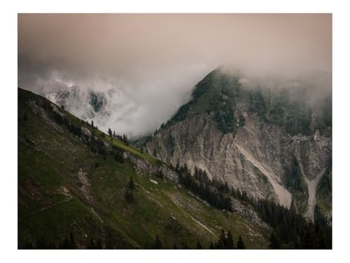 1000 Teile Farbenfrohes Puzzle Damen,Herren-Hang,Nebel,Berge,Bäume,Felsen 70x50cm von THISIT