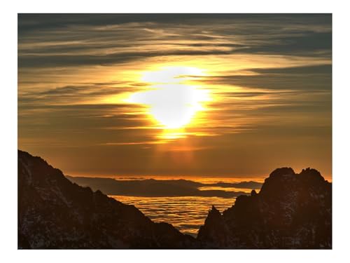 1000 Teile Puzzle Erwachsene-Sonnenuntergang,Felsen,Himmel,Blendung,Wasser 70x50cm von THISIT