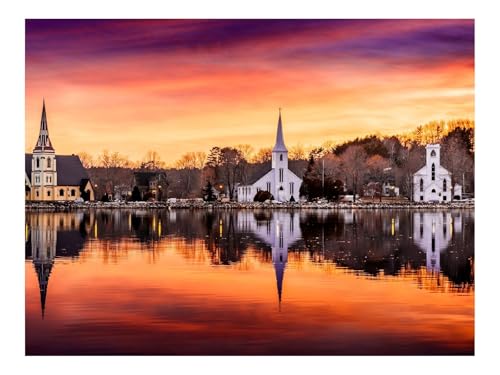 1000 Teile Puzzle für Erwachsene Und Kinder ab 14 Jahren-Kapelle,Gebäude,Fluss 70x50cm 1000 Teile Puzzle für Erwachsene Und Kinder ab 14 Jahren-Kapelle,Gebäude,Fluss 70x50cm von THISIT