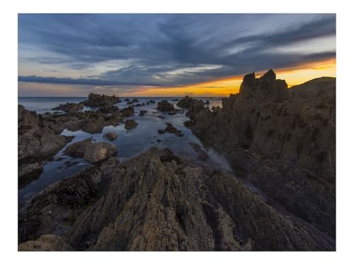 1000 Teile Puzzles – Herausforderung Spielzeug-Felsen,Meer,Sonnenuntergang,Steine,Himmel 70x50cm von THISIT