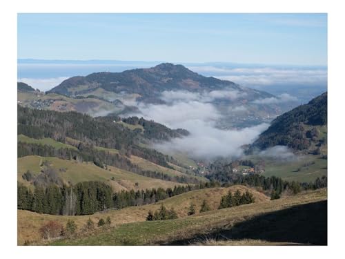 1000 Teile Puzzles – Herausforderung Spielzeug-Hügel,Bäume,Nebel 70x50cm von THISIT